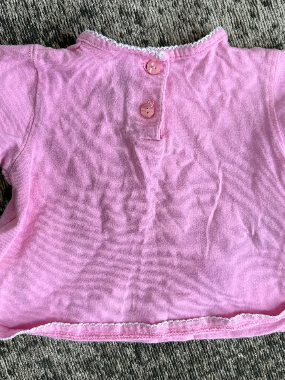 Vtg Warner Bros Studio Store Baby Tweety Bird Embroidered Floral Pink Shirt 12M
